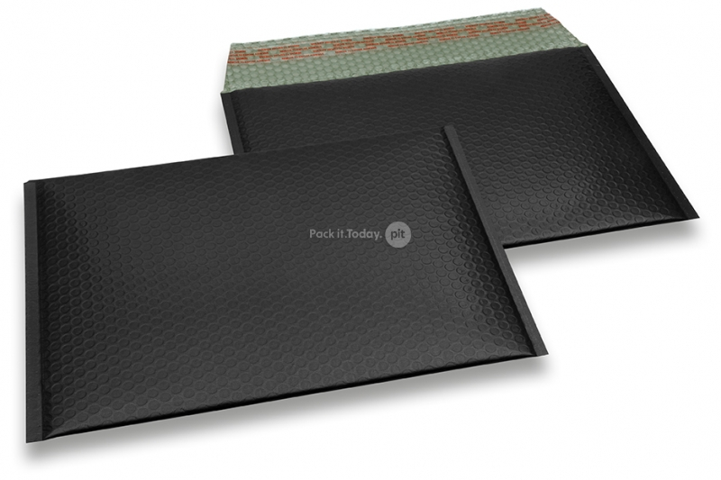 Envelopes de bolhas de plástico metalizado mate ECO - preto 235 x 325 mm
