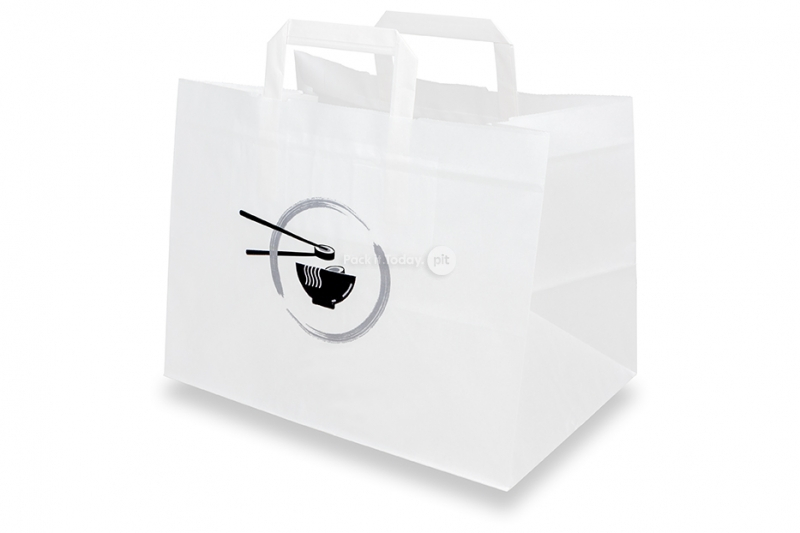 Sacos de papel para take-away - branco + comida asiática