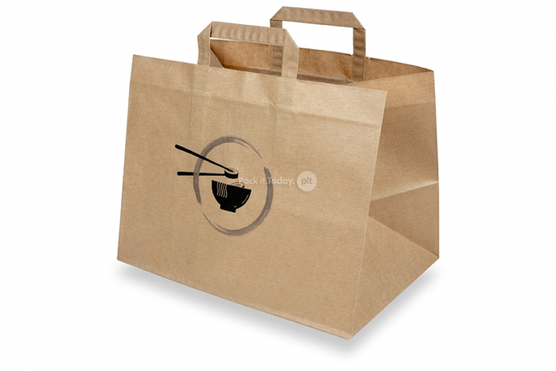 Sacos de papel para take-away - castanho + comida asiática