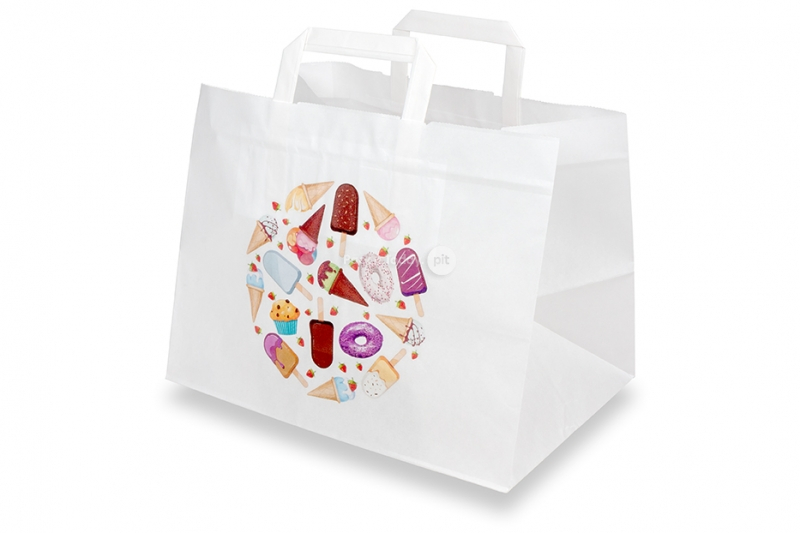 Sacos de papel para take-away - branco + doces