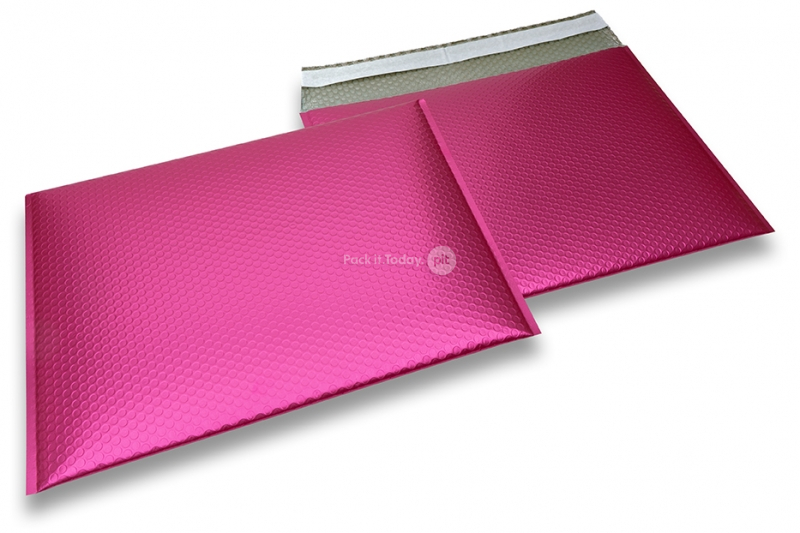 Envelopes de bolhas de plástico metalizado mate ECO - cor-de-rosa 320 x 425 mm