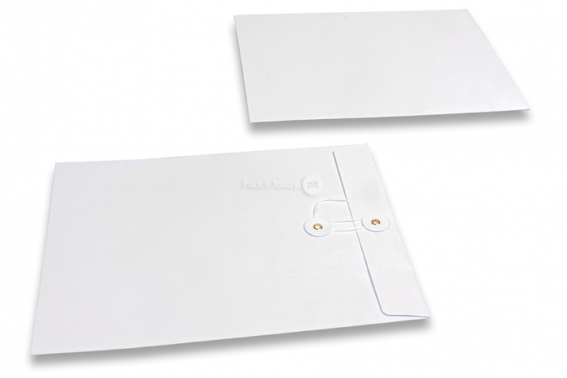 Envelopes com fecho de corda e arruela - 229 x 324 mm, branco