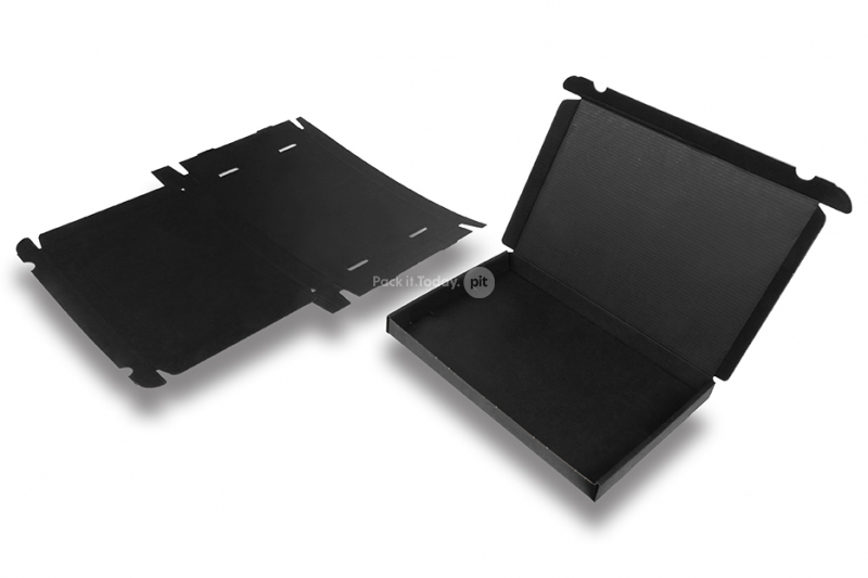 Caixas para correio pretas - com preto interno, 310 x 220 x 26 mm