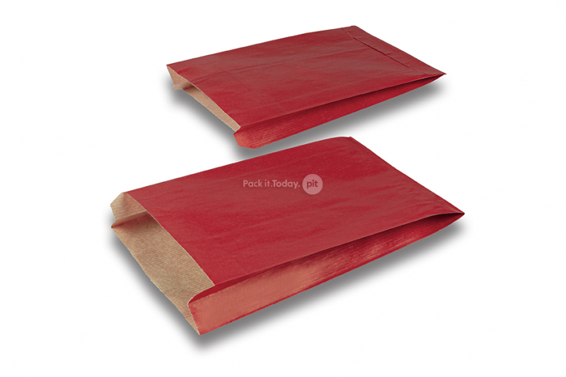 Sacos de papel colorido - vermelho, 150 x 210 x 40 mm