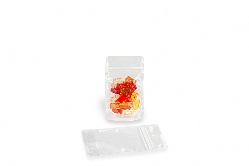 Sacos transparentes de fundo bloco - 85 x 145 x 50 mm, 100 ml
