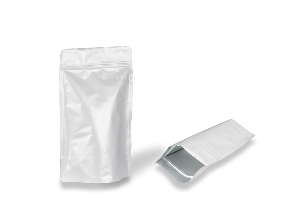 Sacos com fundo bloco brancos - 130 x 225 x 70 mm, 500 ml