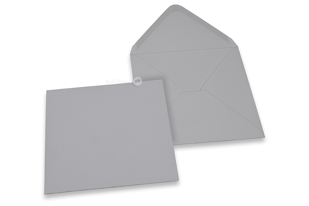 Envelopes cartões de felicitações - Cinzento, 155 x 155 mm