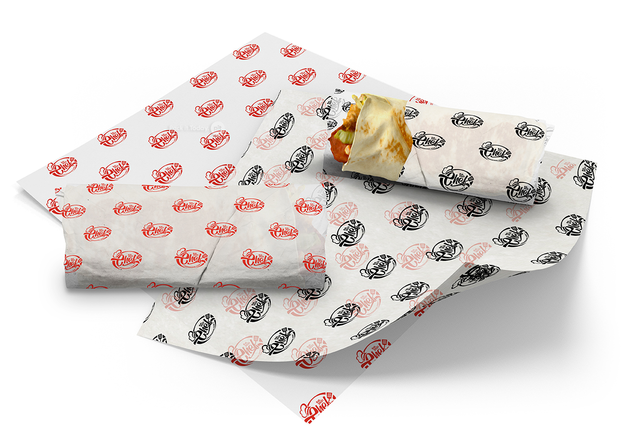 Papel anti-gordura personalizado - branco