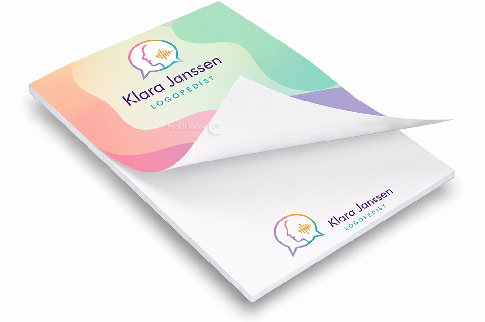 Blocos de notas impressos - 210 x 297 mm, capa com laminado mate