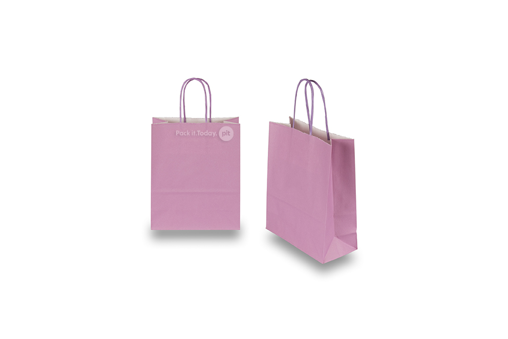 Sacos de papel com alças torcidas - lilás, 180 x 80 x 220 mm, 90 gr