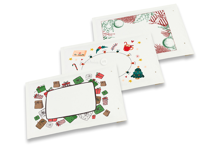 Envelopes de Natal de bolhas brancos