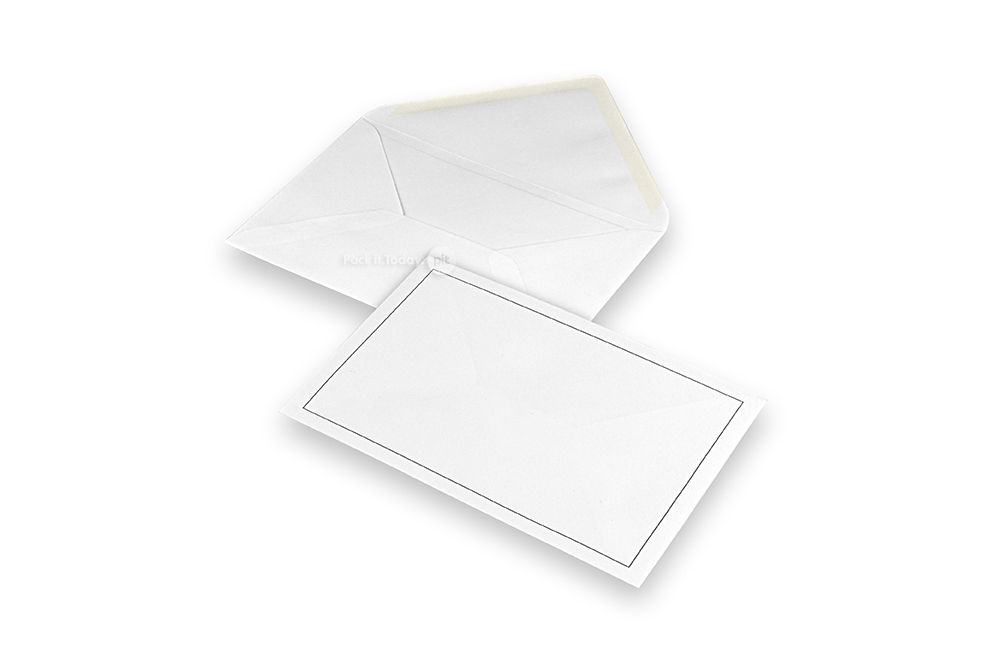 Envelopes de luto - branco + margem única, 120 x 185 mm