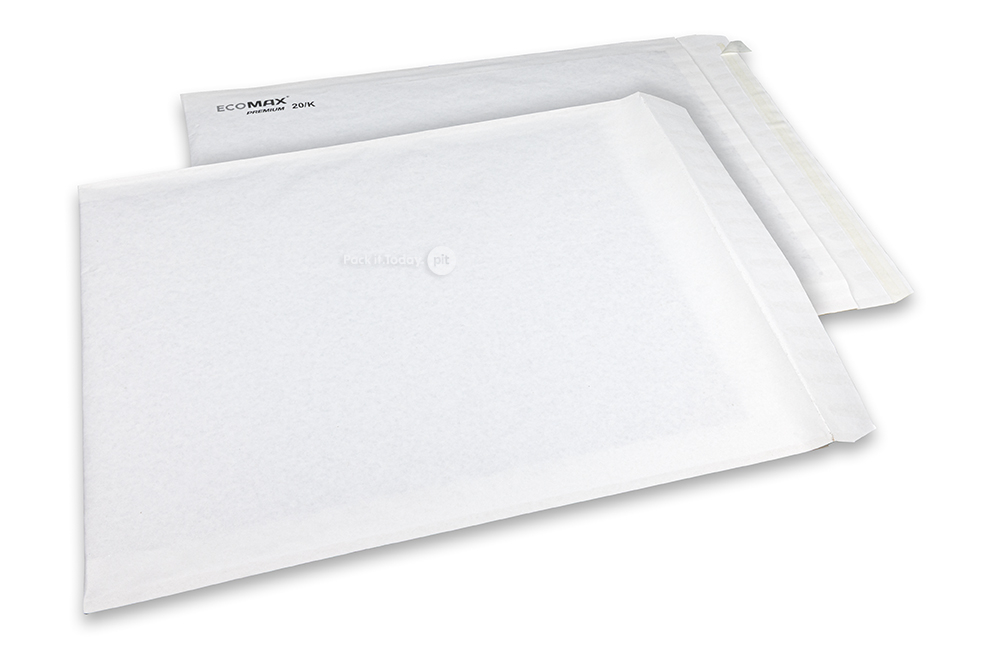 Envelopes almofadados de papel Ecomax - 350 x 470 mm, 20/K, branco